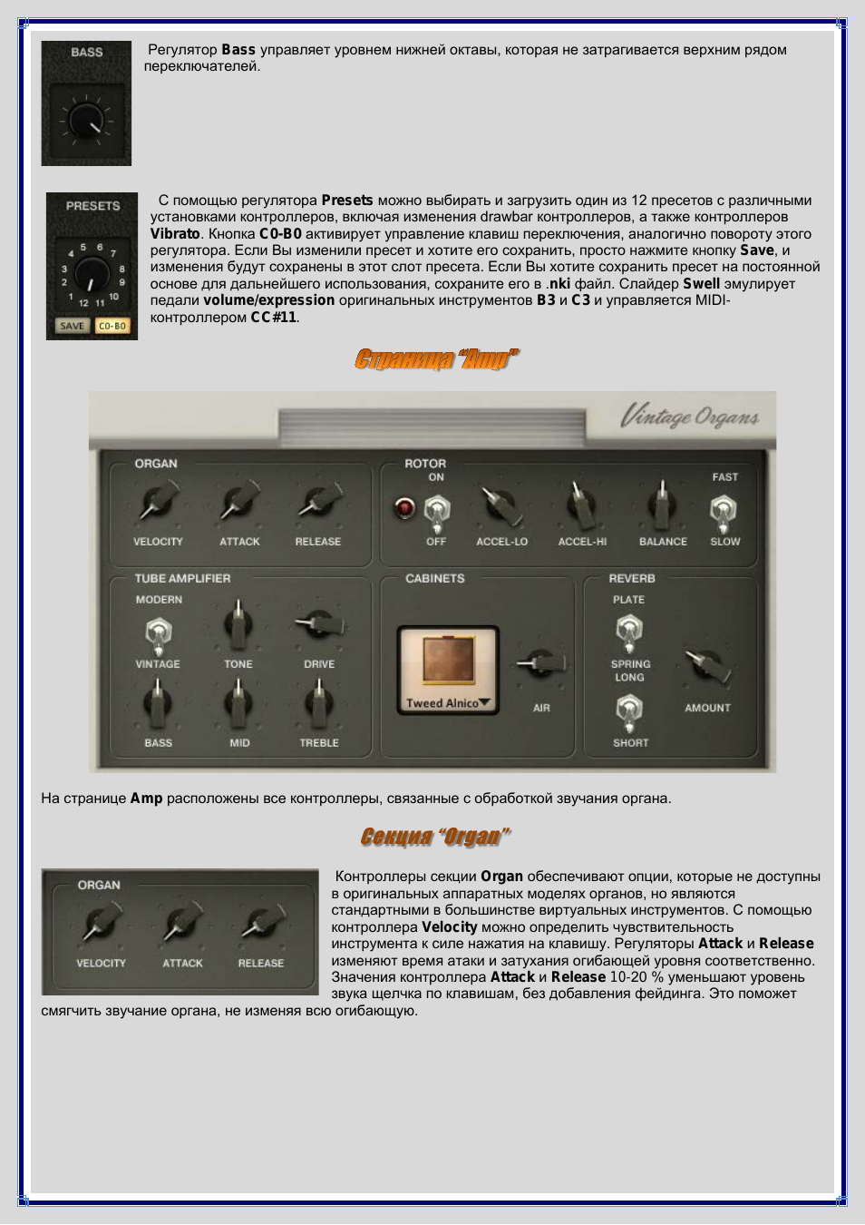 Секция “organ