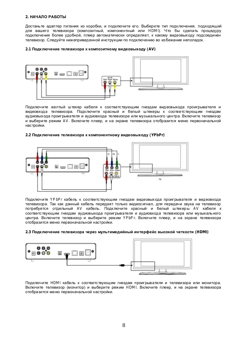 НАЧАЛО РАБОТЫ Достаньте адаптер питания из коробки, и подк...