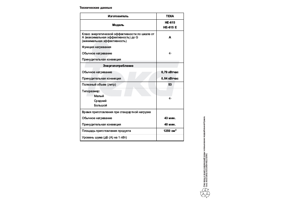 Технические данные Наш вклад в защит у окр ужающей среды: ис...