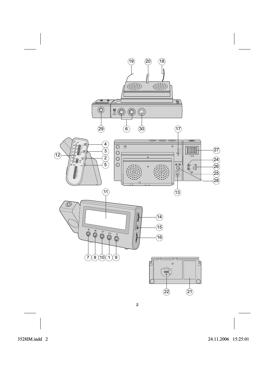 Instruction manual, Radio clock model vt-3528 bk