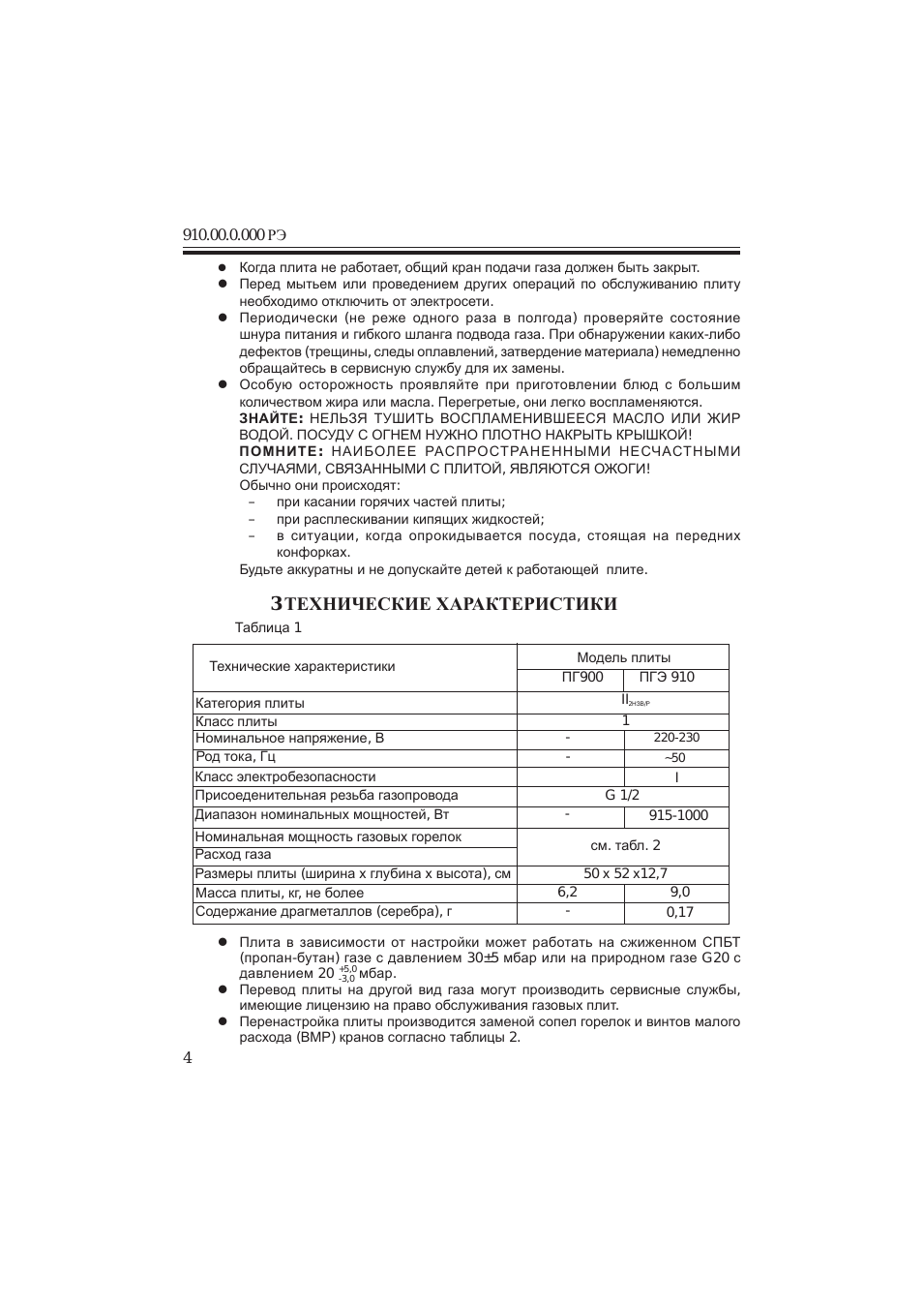 3 технические характеристики