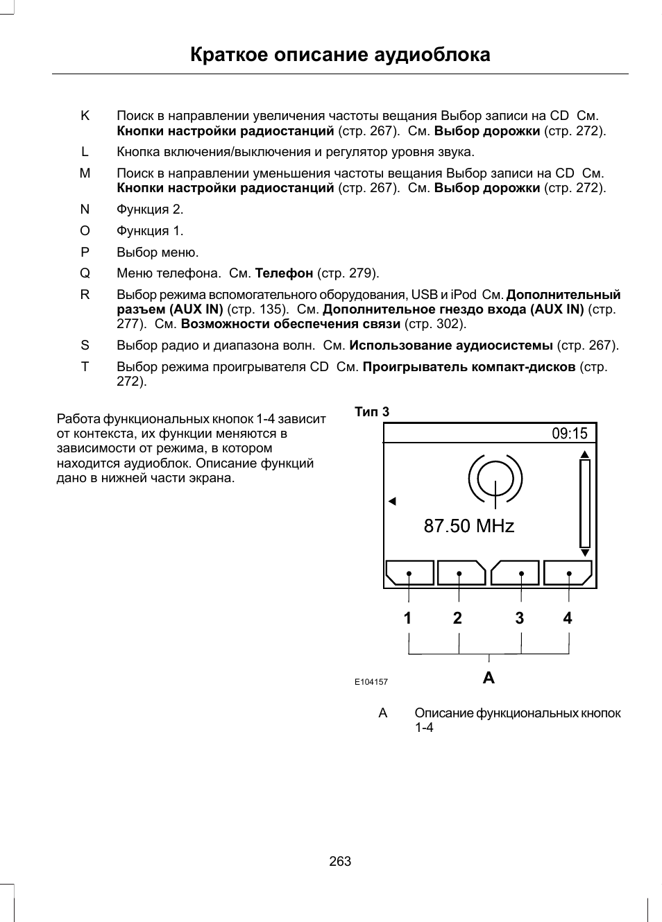 Краткое описание аудиоблока, A1 2 3 4
