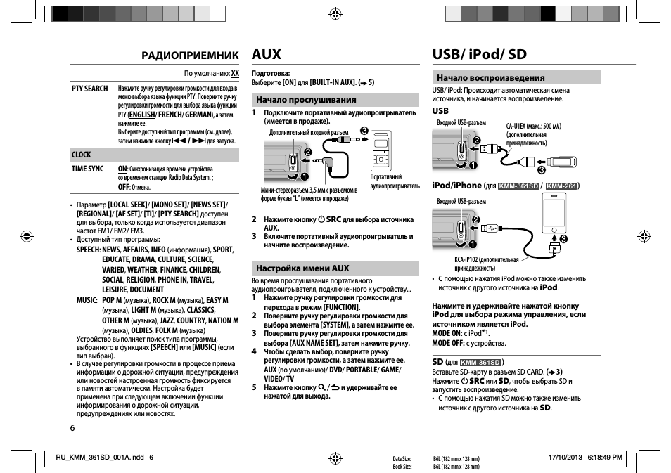 Usb/ ipod/ sd, Радиоприемник