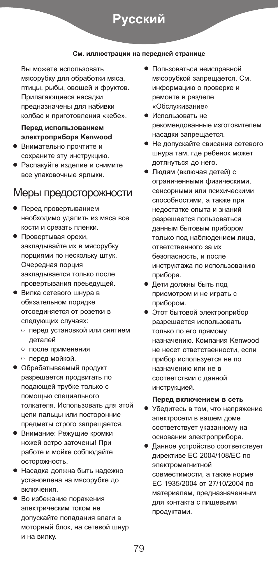 Русский, Меры предосторожности