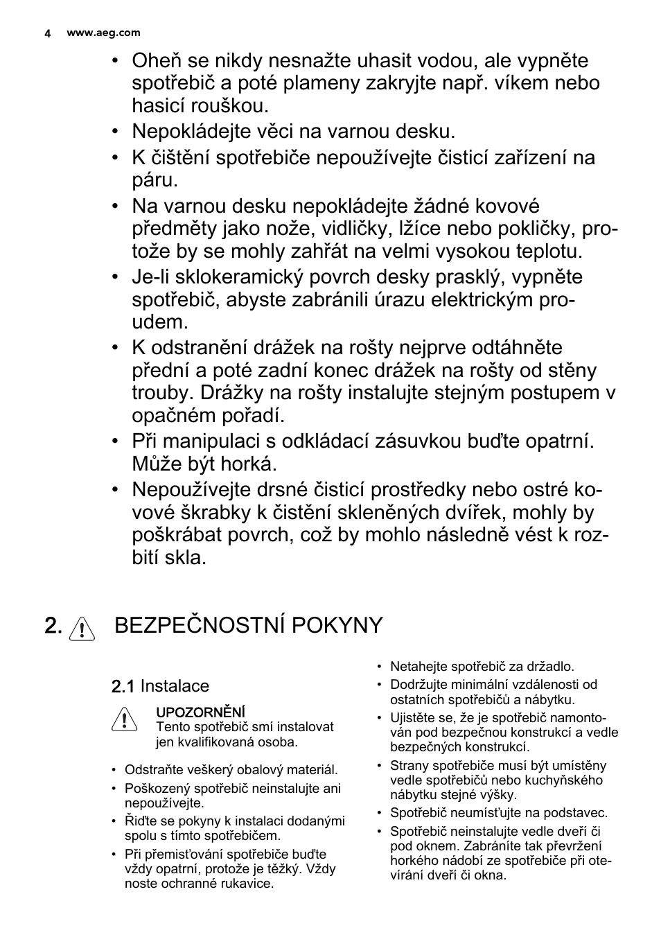 Bezpečnostní pokyny