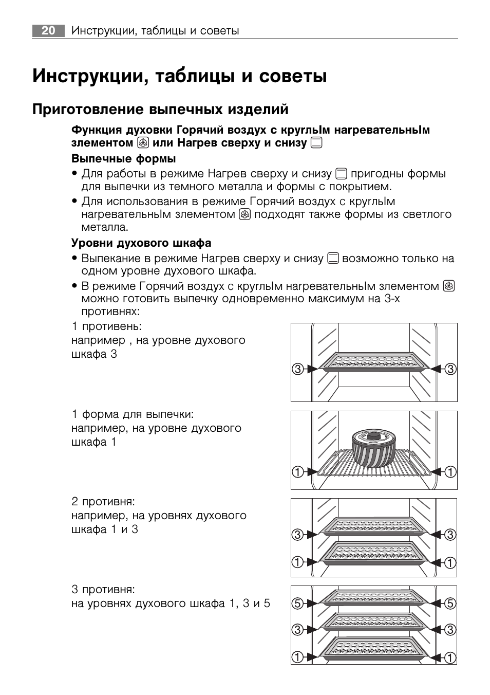 Инструкции, таблицы и советы, Приготовление выпечных изделий