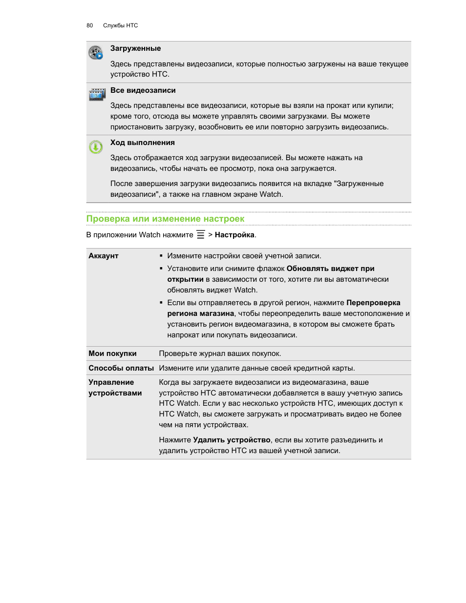 Проверка или изменение настроек