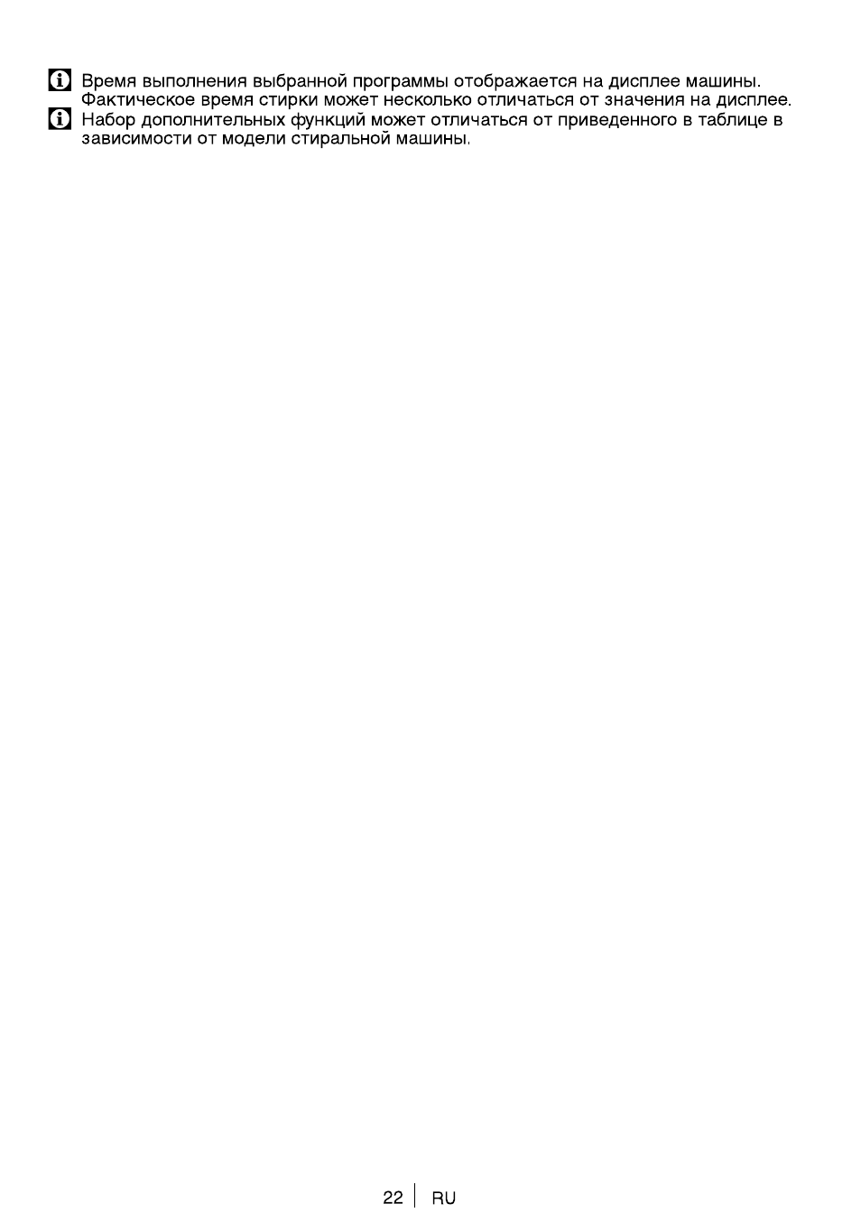 Время выполнения выбранной программы отображается на дисплее...