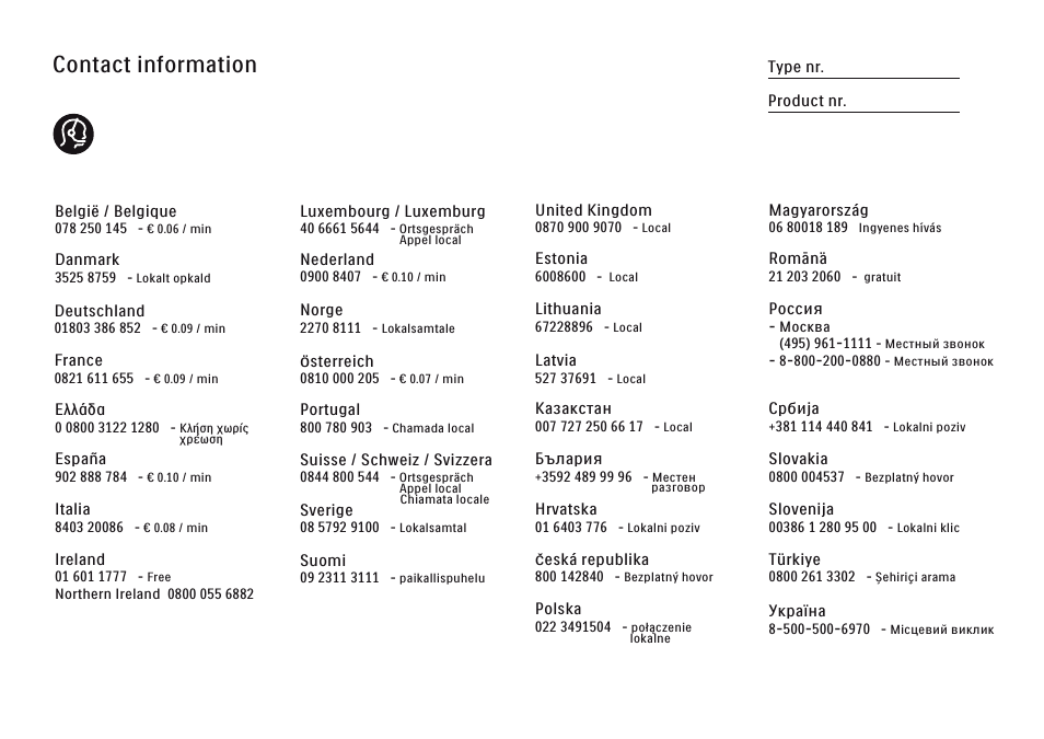 Contact information