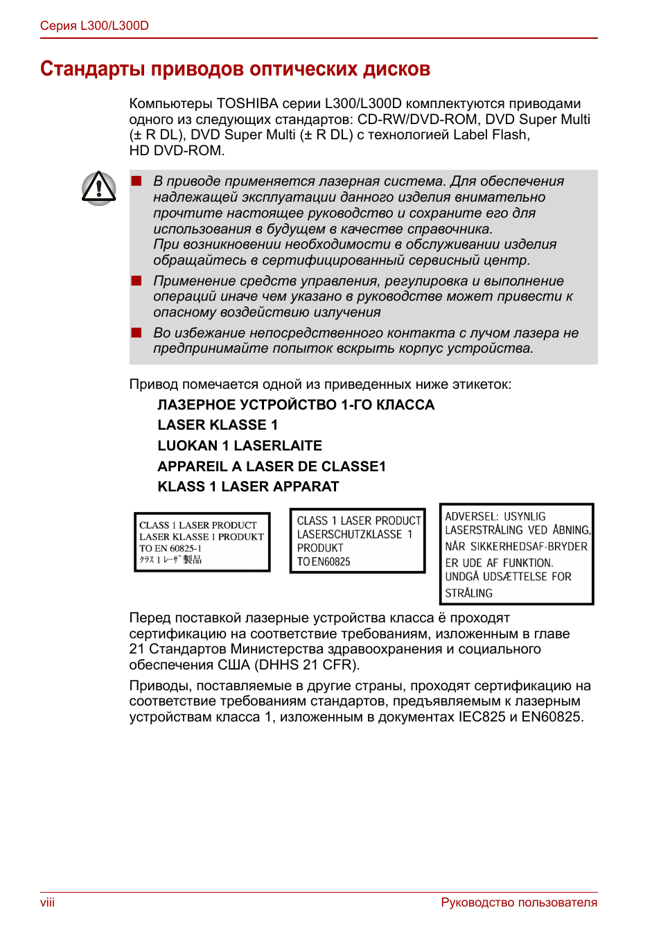 Стандарты приводов оптических дисков
