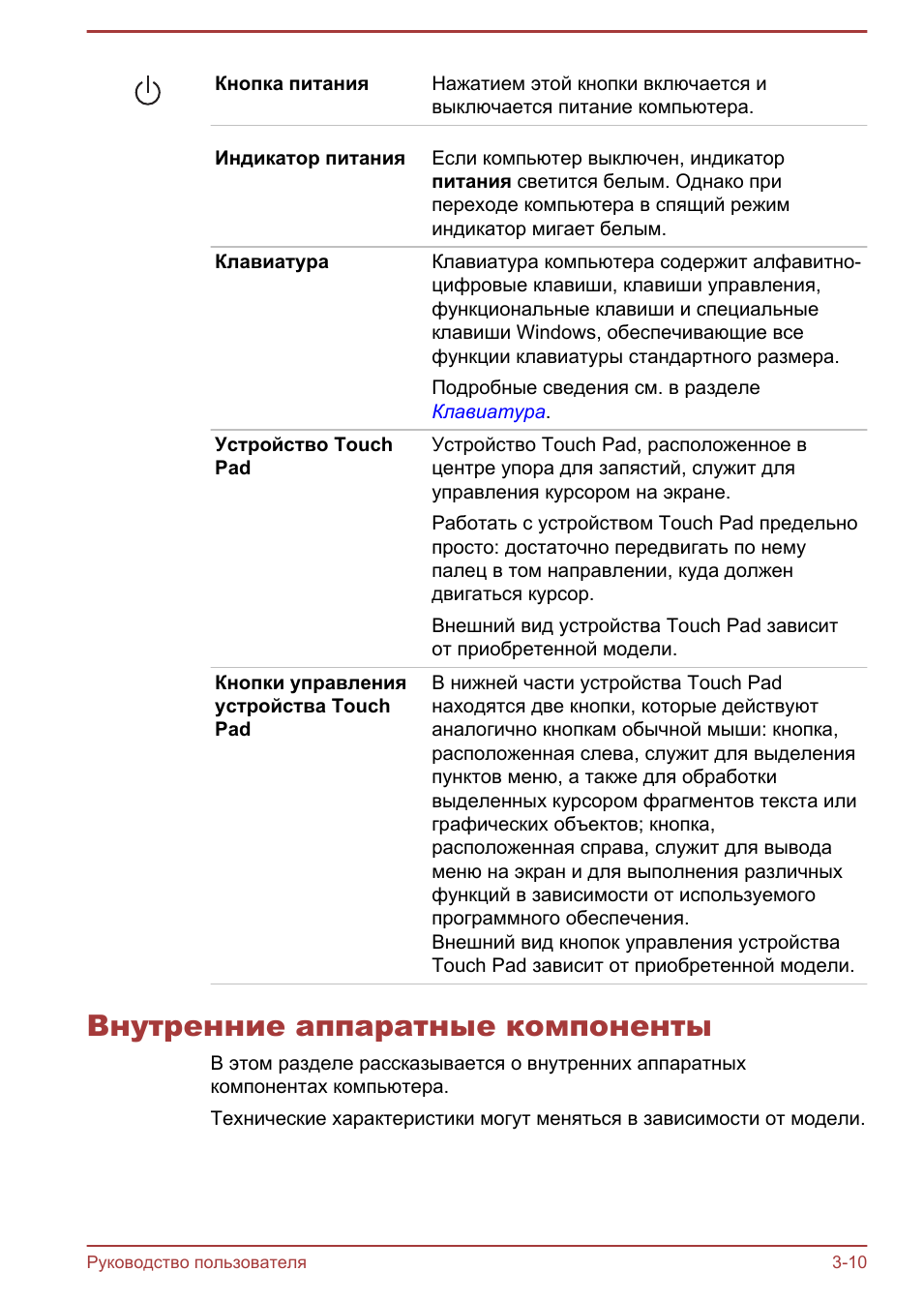 Внутренние аппаратные компоненты, Внутренние аппаратные компоненты -10