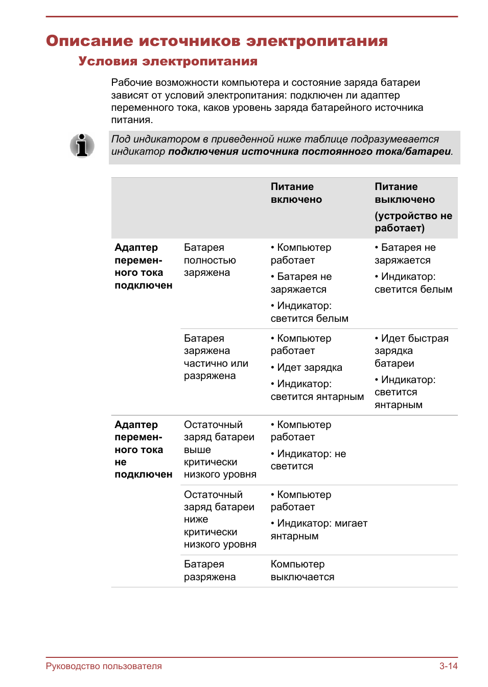 Описание источников электропитания, Условия электропитания, Описание источников электропитания -14