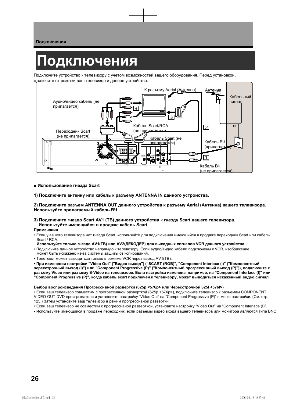Подключения