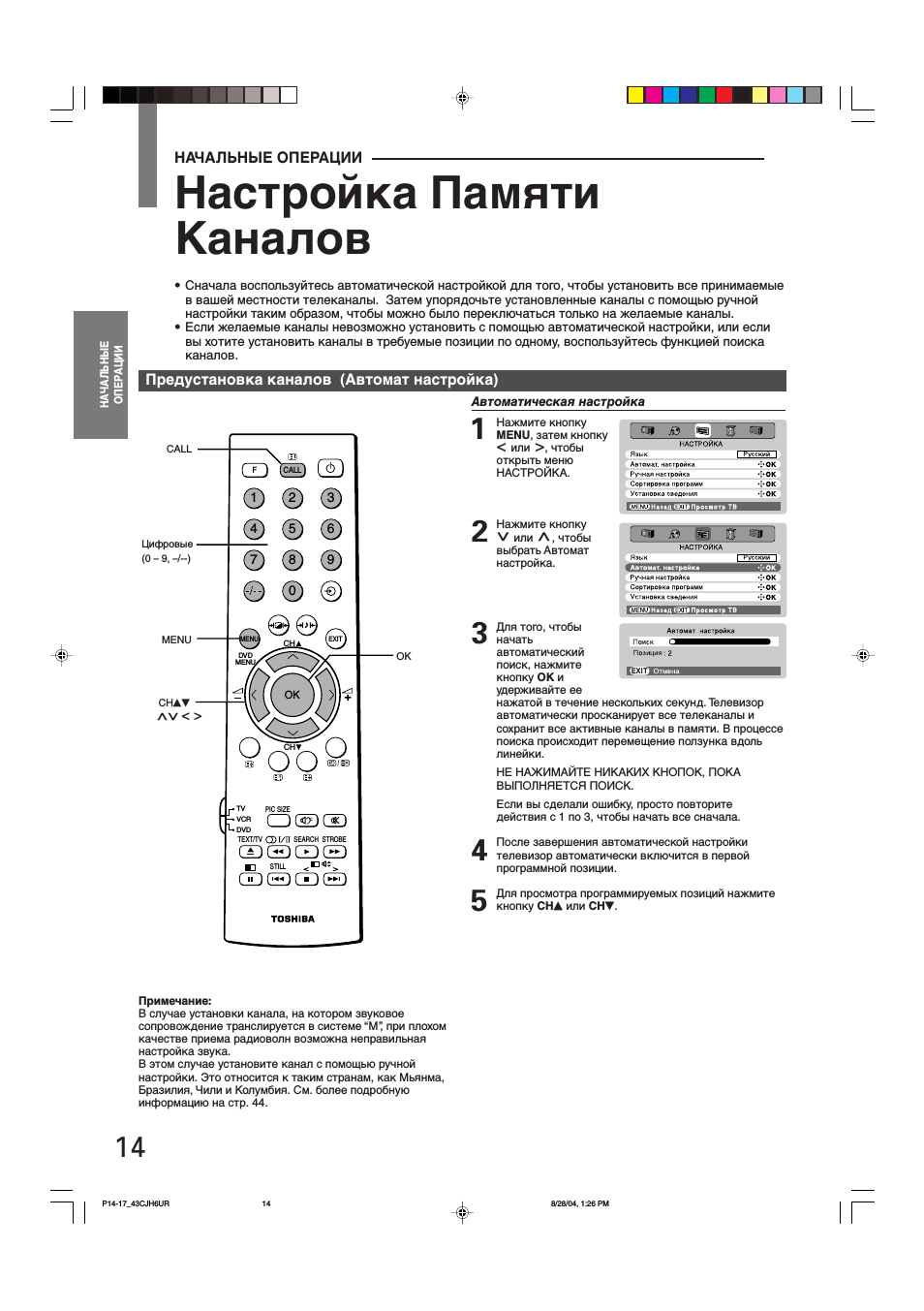 Настройка памяти каналов
