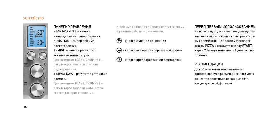 устРойство ПАнеЛь уПРАвЛенИя START...