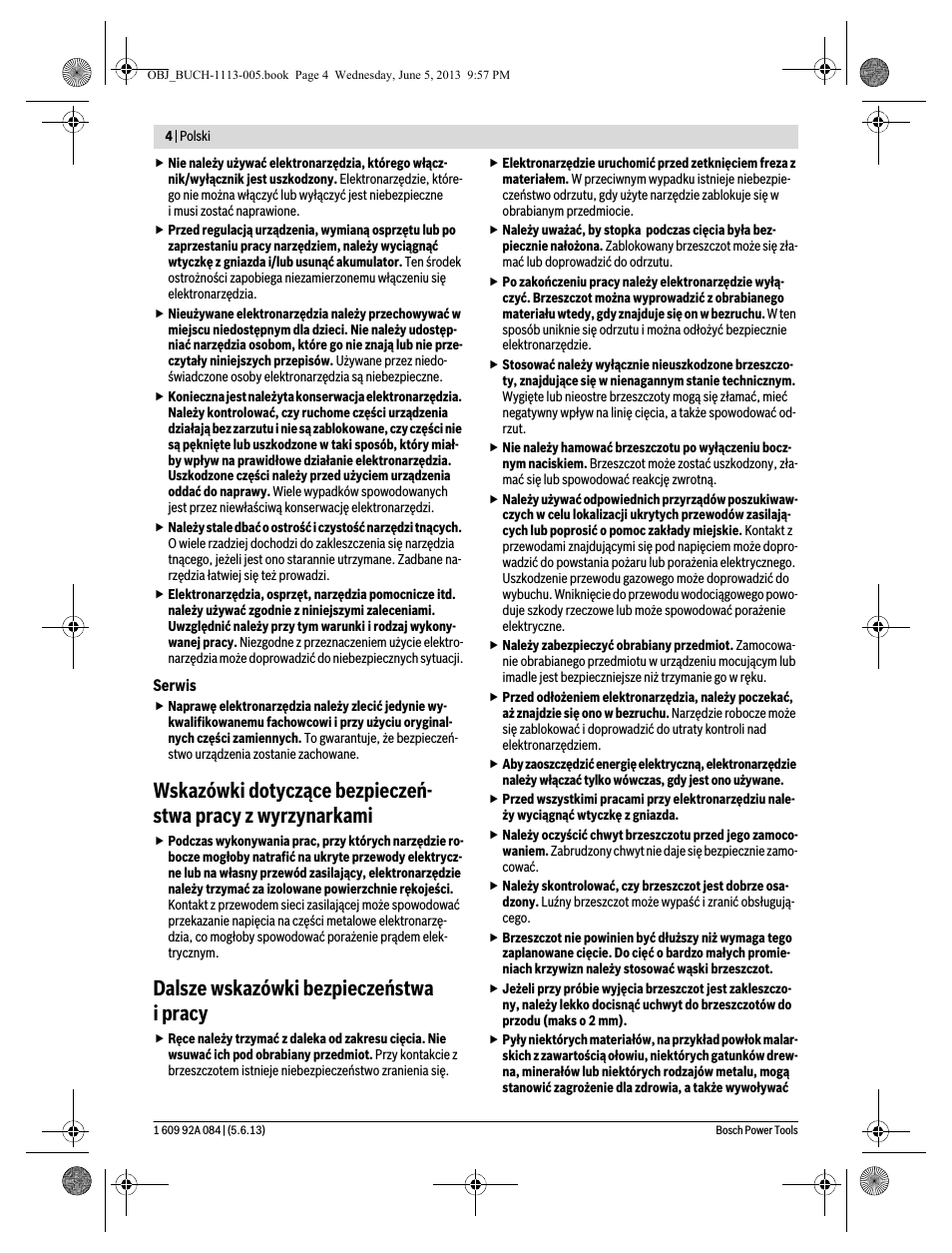 Dalsze wskazówki bezpieczeństwa i pracy