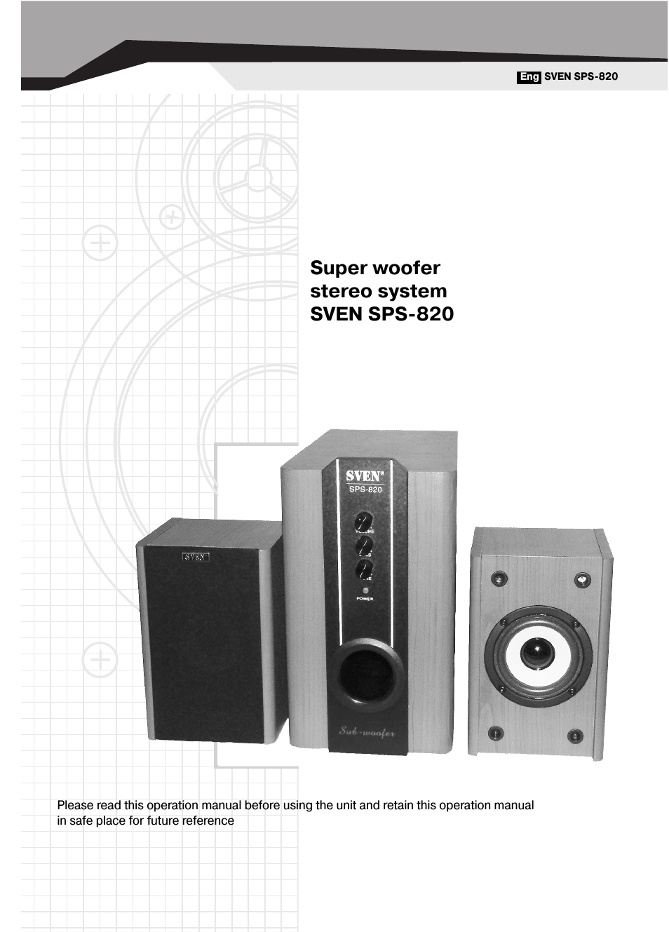 Super woofer stereo system sven sps 820