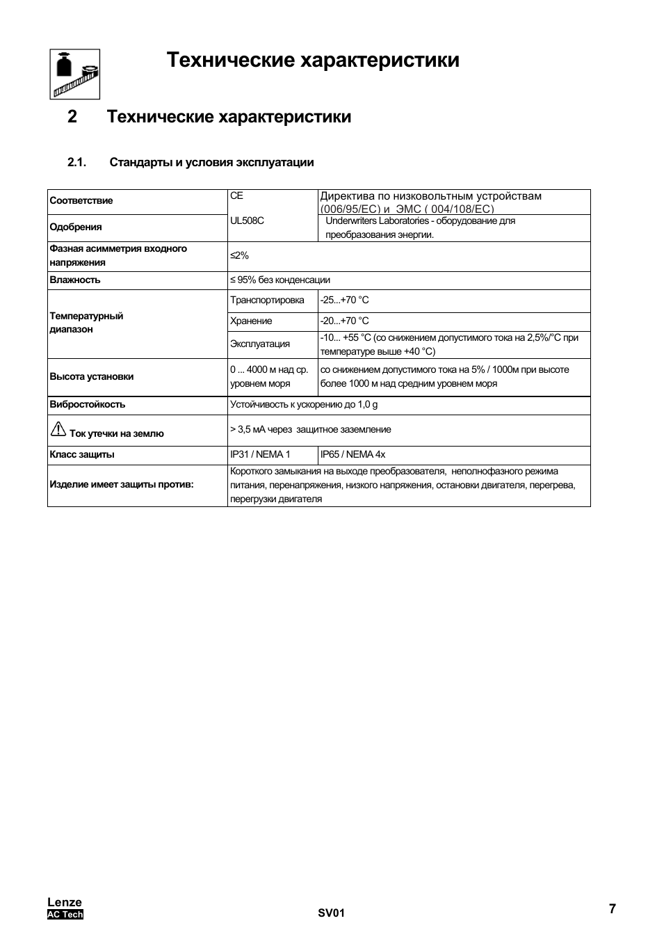 Технические характеристики, 2технические характеристики