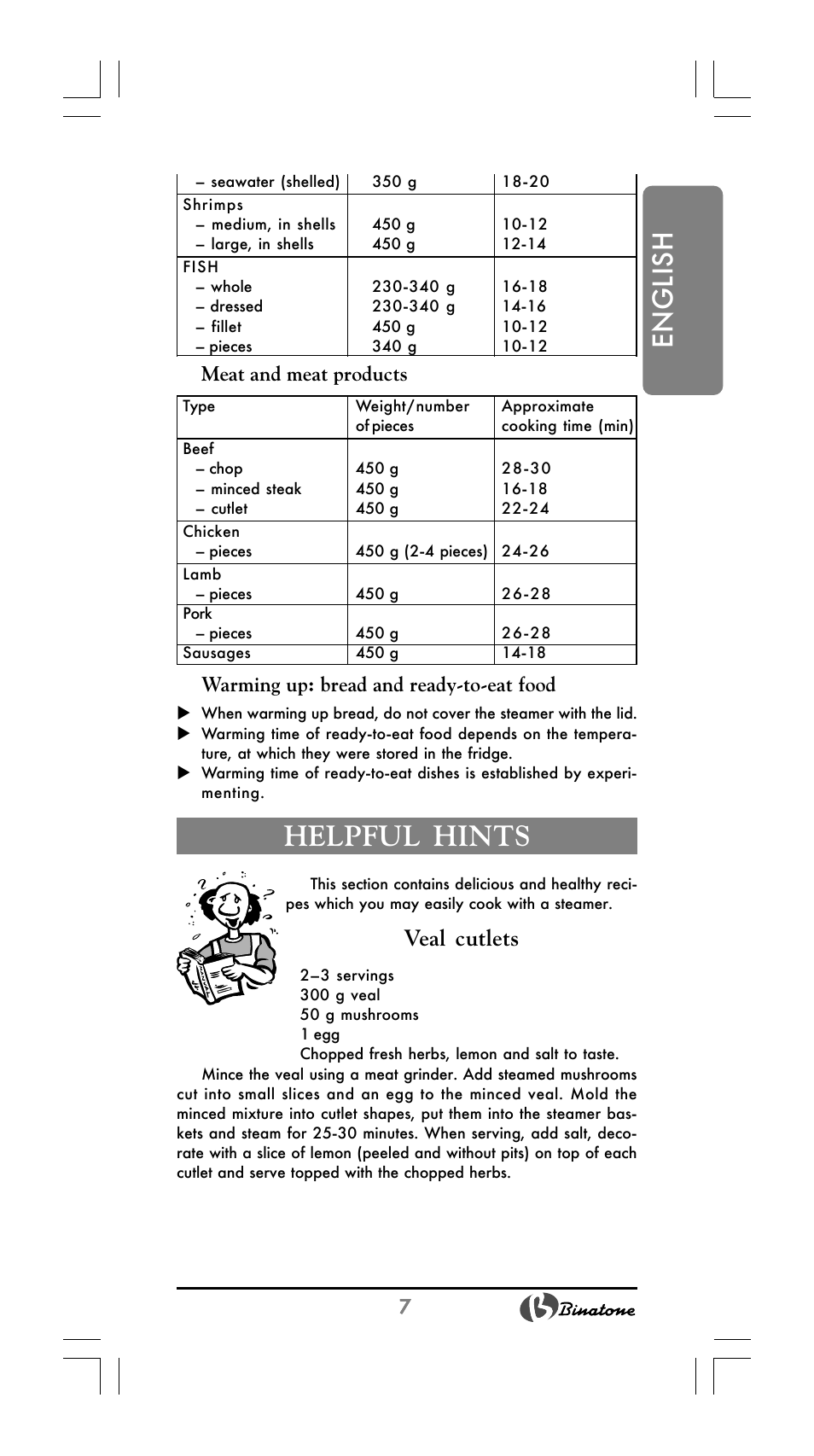 English, Helpful hints, Veal cutlets