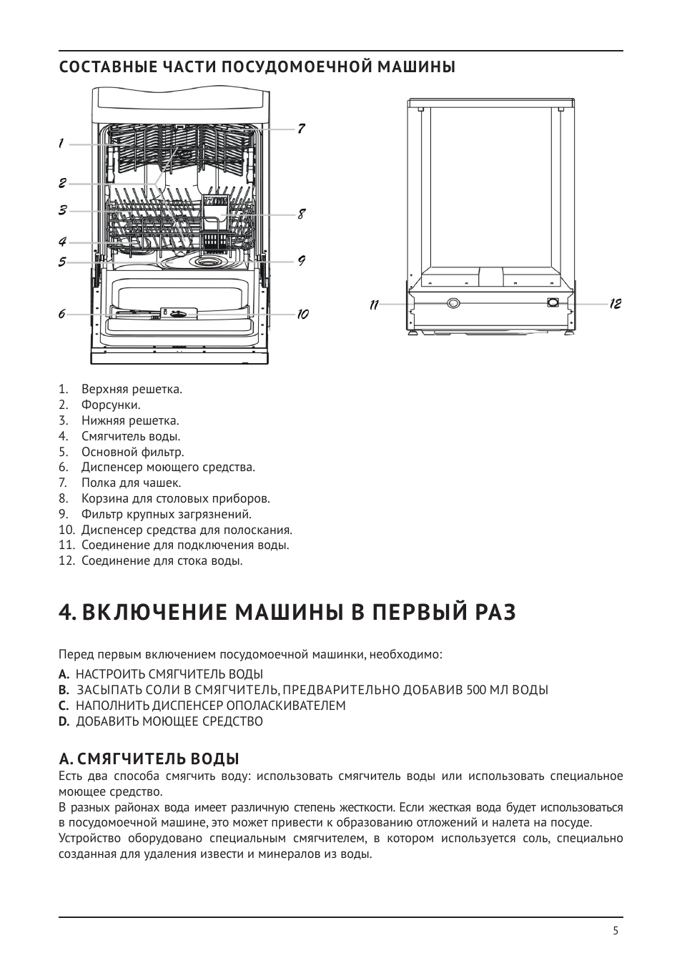 Включение машины в первый раз