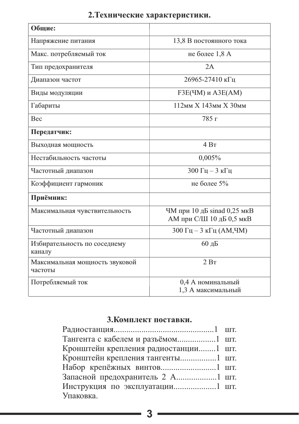 .Технические характеристики. ...