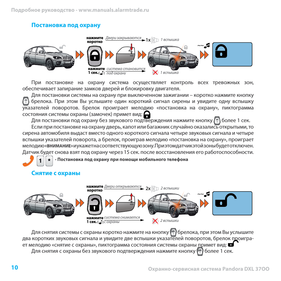 Постановка под охрану, Снятие с охраны