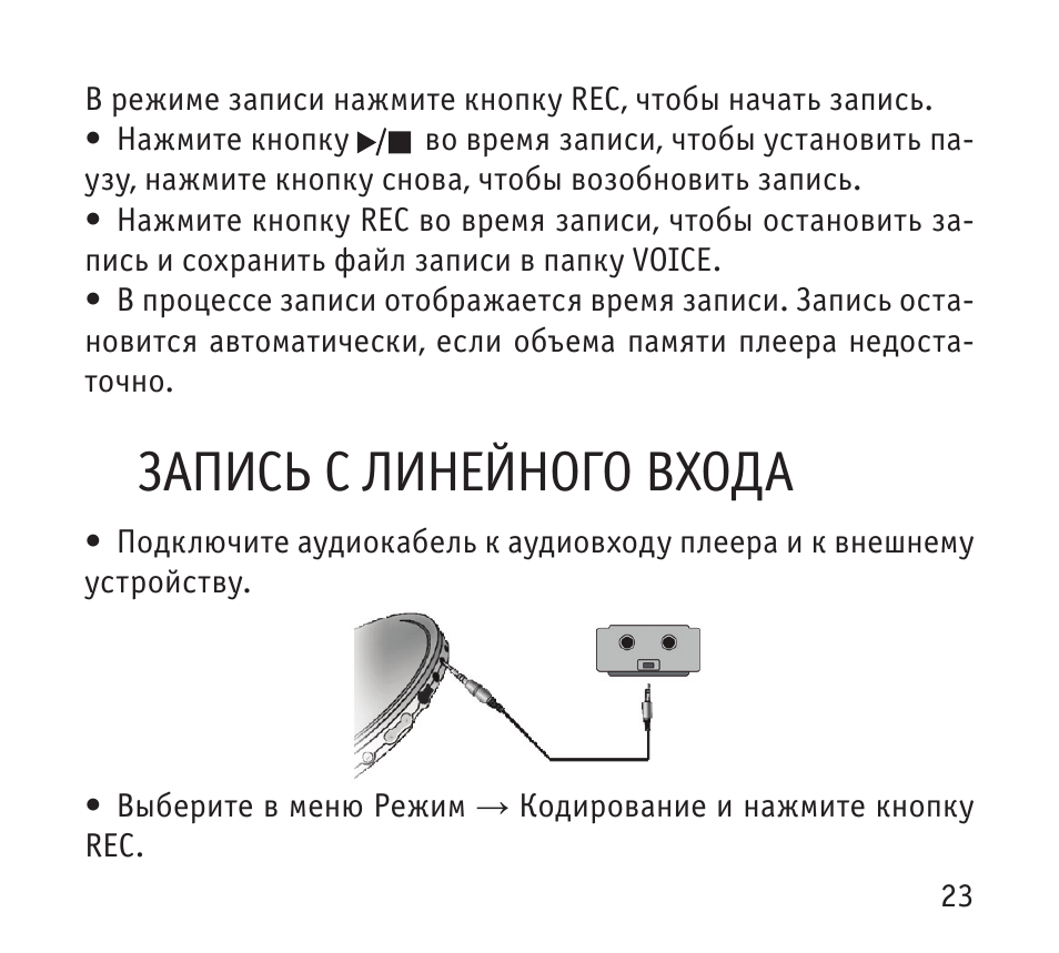 Запись с линейного входа