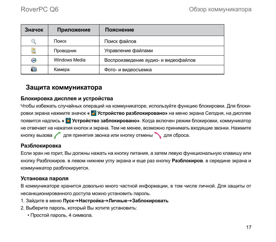 Roverpc q6 защита коммуникатора, Обзор коммуникатора