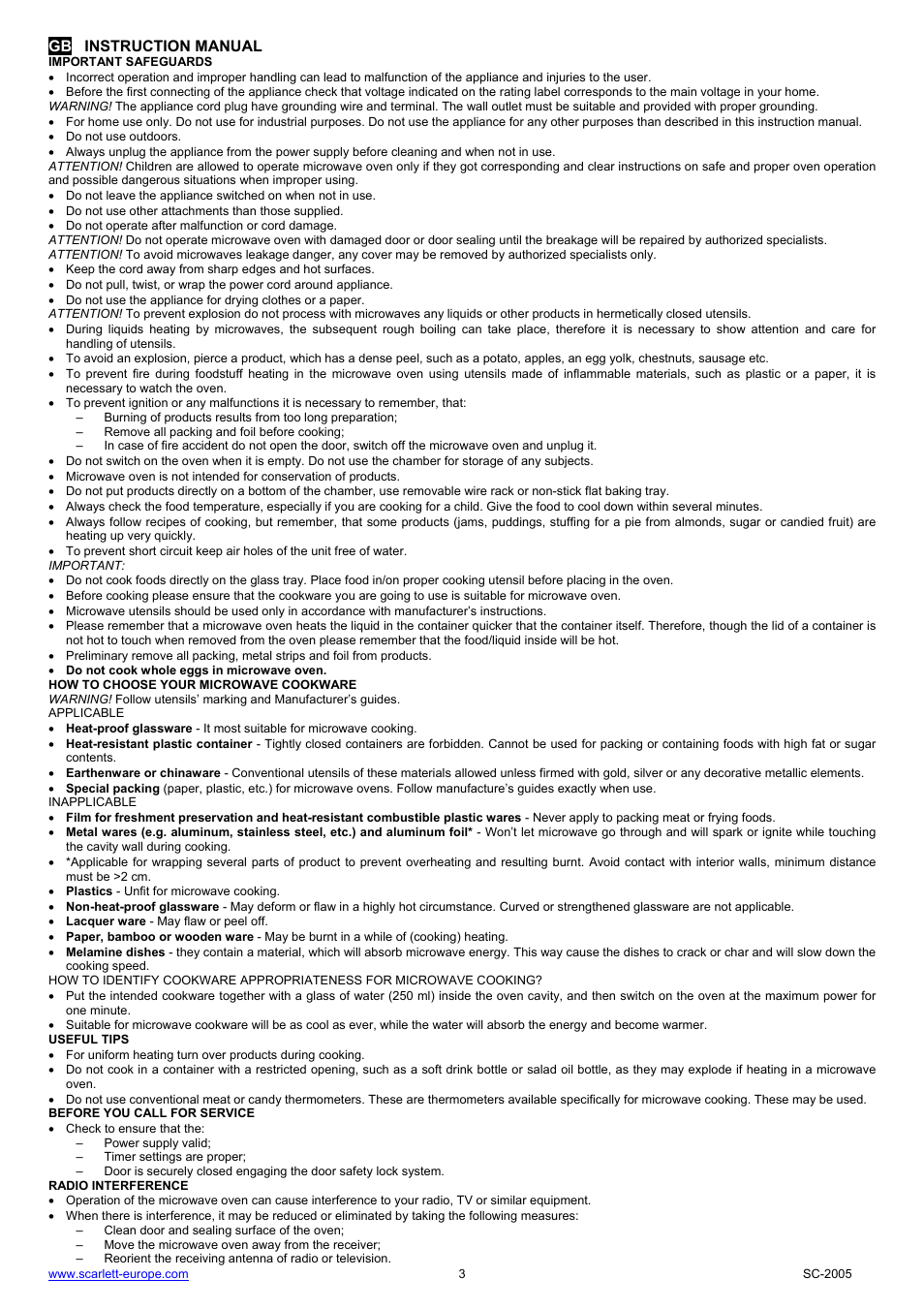 Gb instruction manual