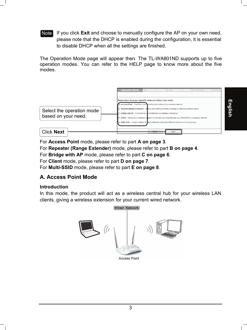   Englis h                     A. Access Point Mode  Introdu...