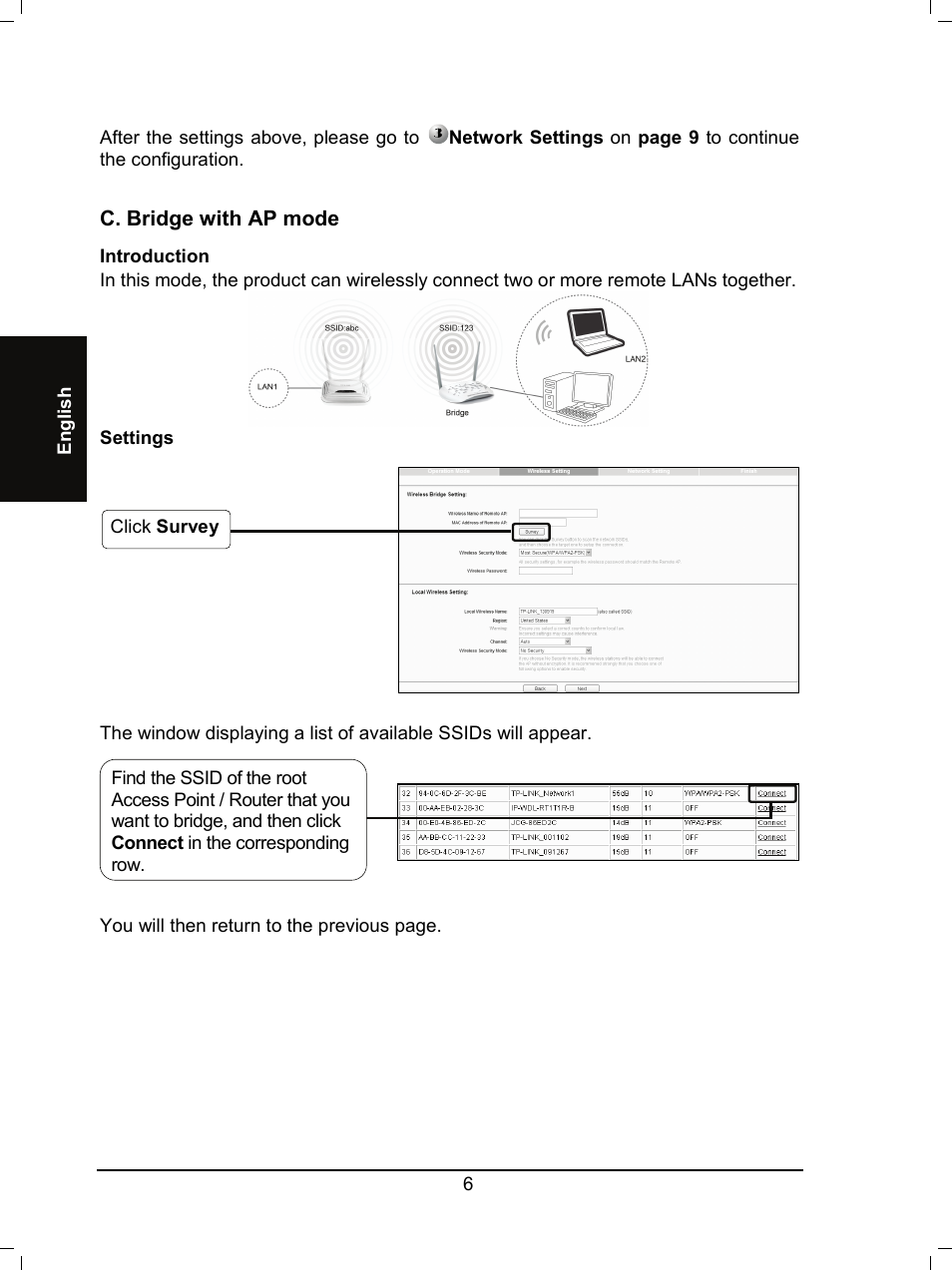   Englis h   After the settings above, please go to  Network...
