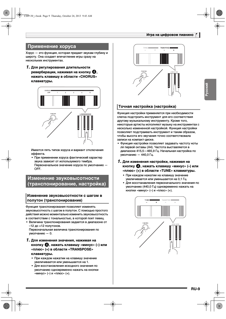 Ру сс кий Игра на цифровом пианино RU...