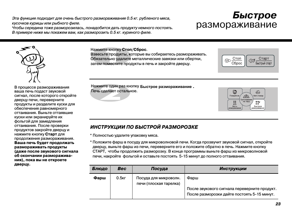Быстрое размораживание