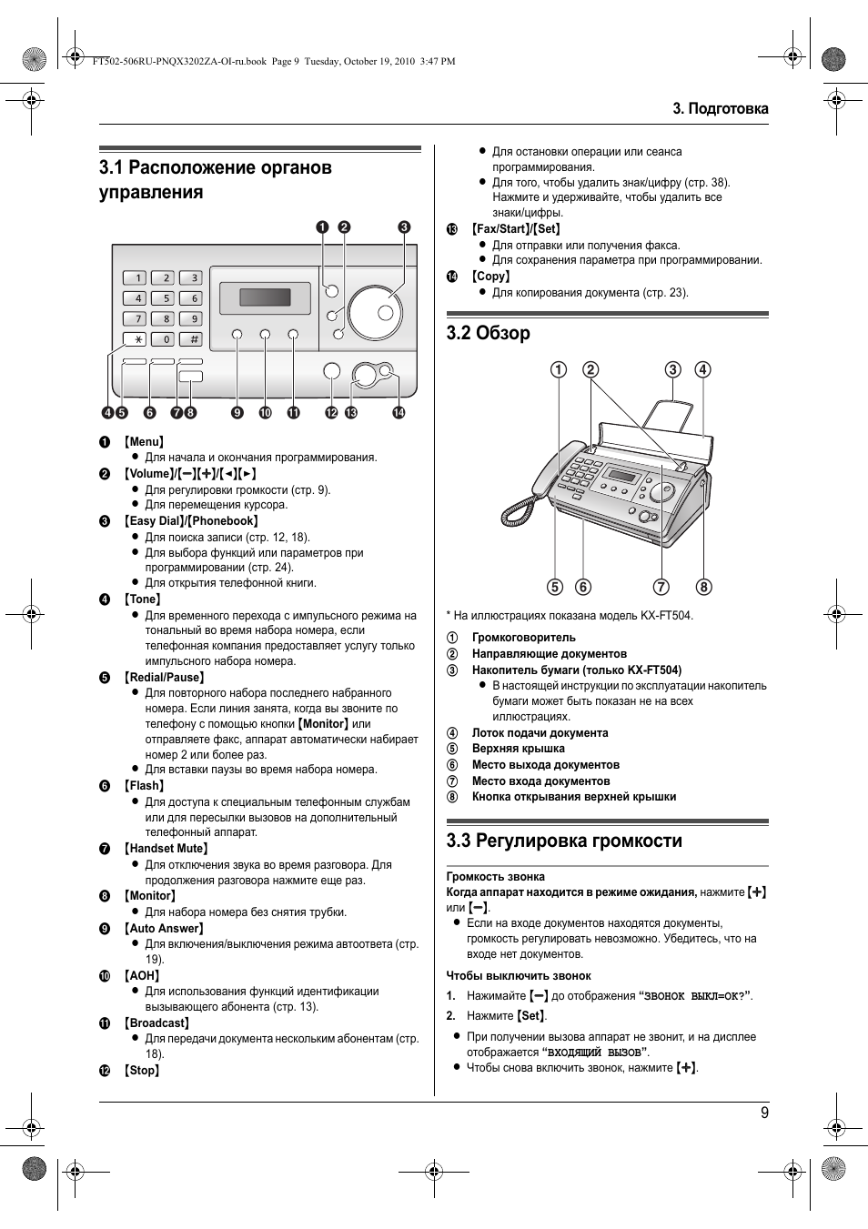 Подготовка, Гасположение о²ганов уп²авлениш, 1 гасположение о²ганов уп²авлениш