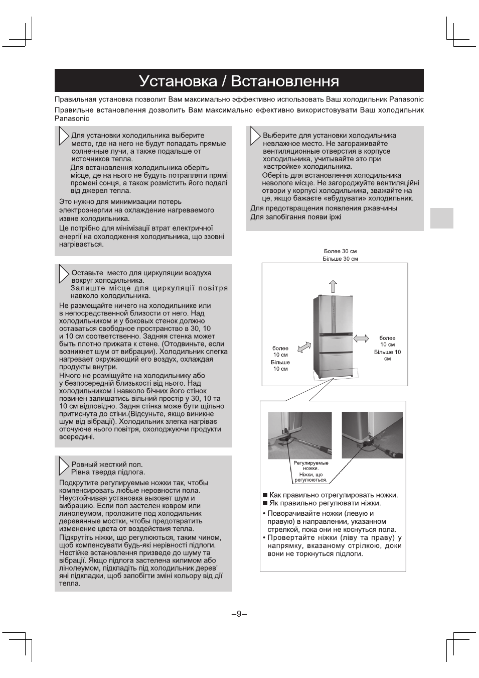 Установка / встановлення