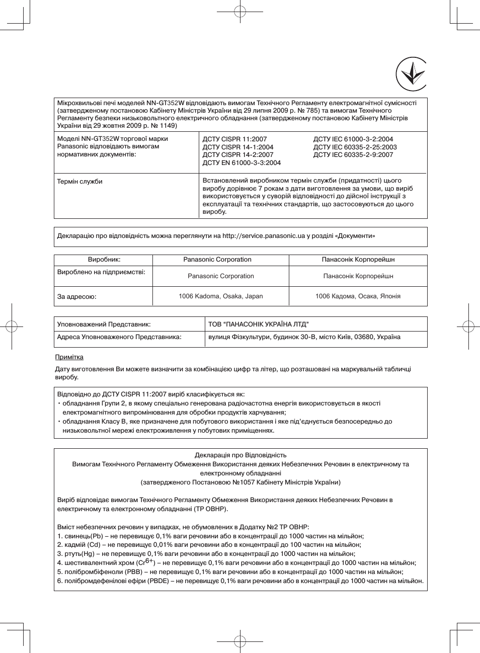 Мікрохвильові печі моделей NN...