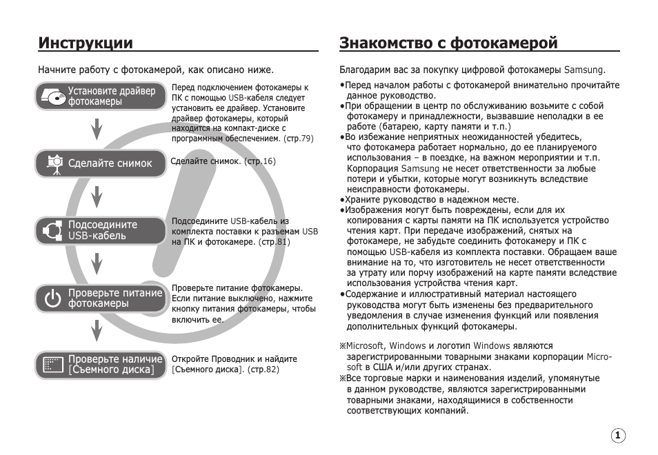 Инструкции знакомство с фотокамерой