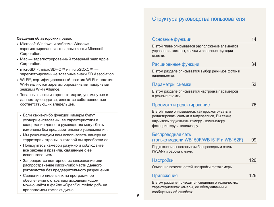 Структура руководства пользователя