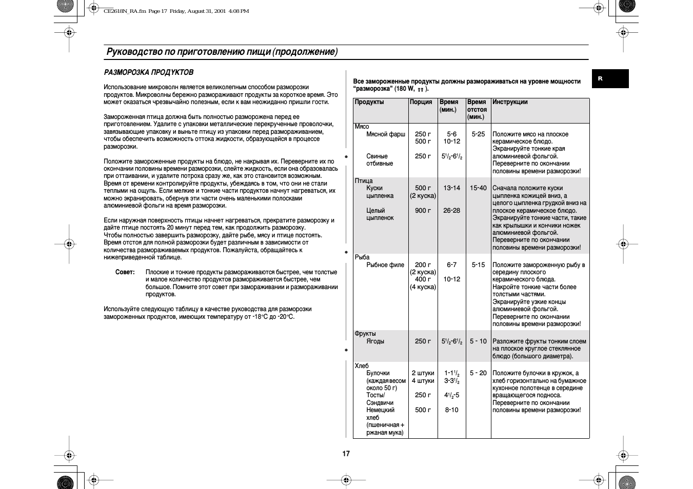 Руководство по приготовлению пищи (продолжение), Совет