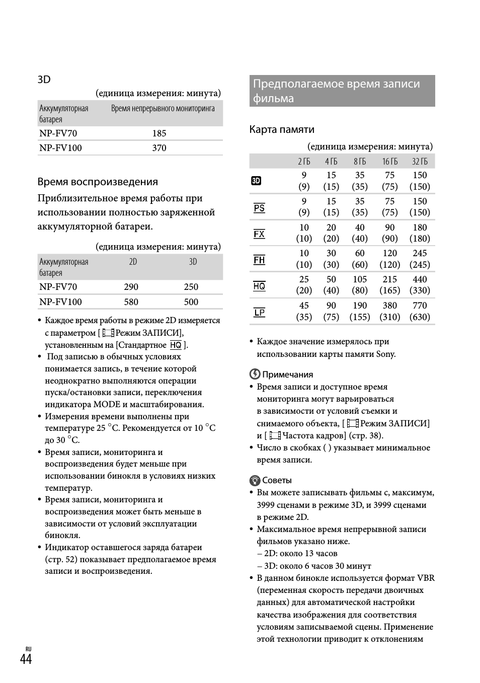 Предполагаемое время записи фильма, Предполагаемое время записи, Фильма