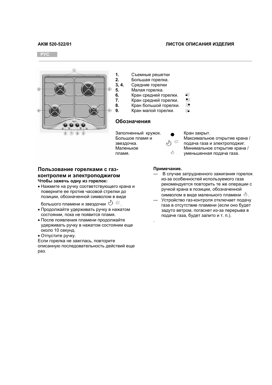  ЛИСТОК ОПИСАНИЯ ИЗДЕЛИЯ    РУС     ...