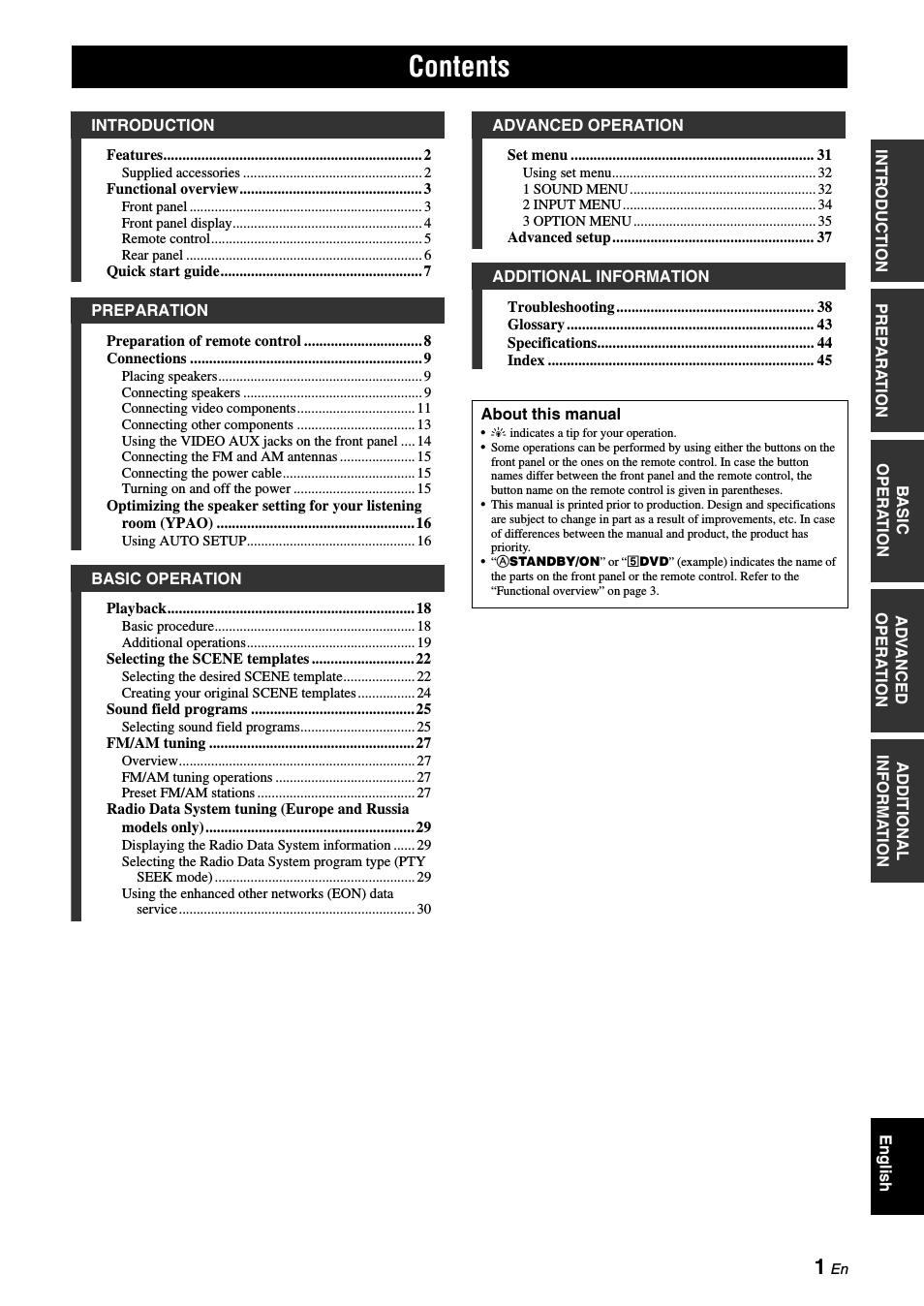   En English INTR ODUCTION AD DITIONAL  INFORMA T ION APPEND...