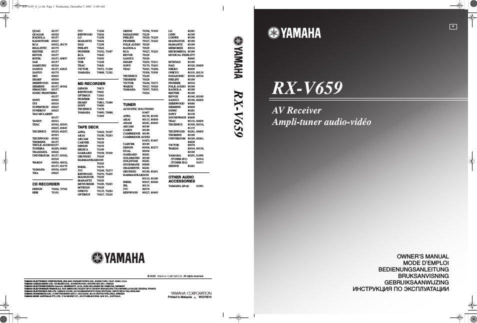 YAMAHA ELECTRONICS CORPORATION, USA ...
