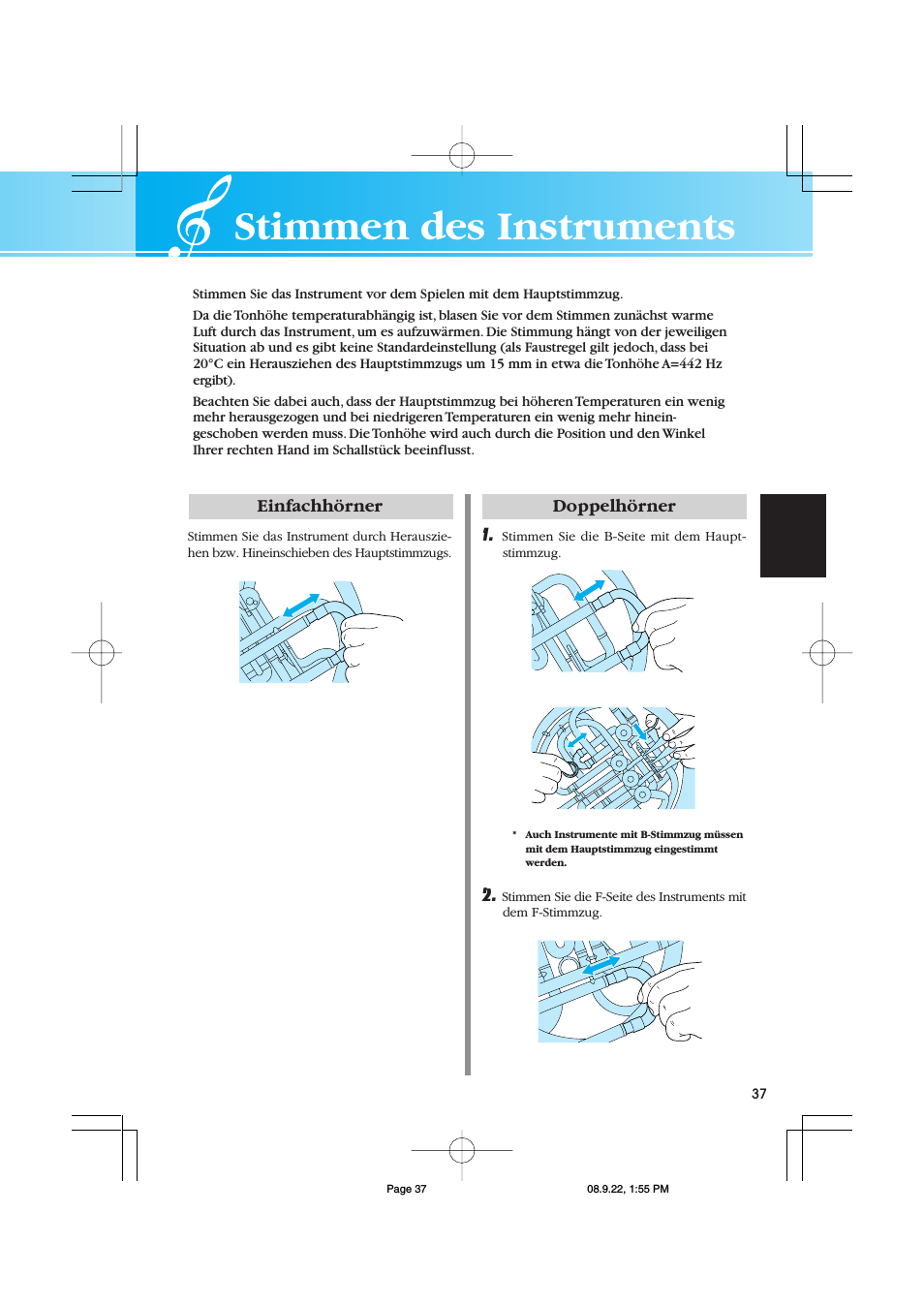 Stimmen des instruments