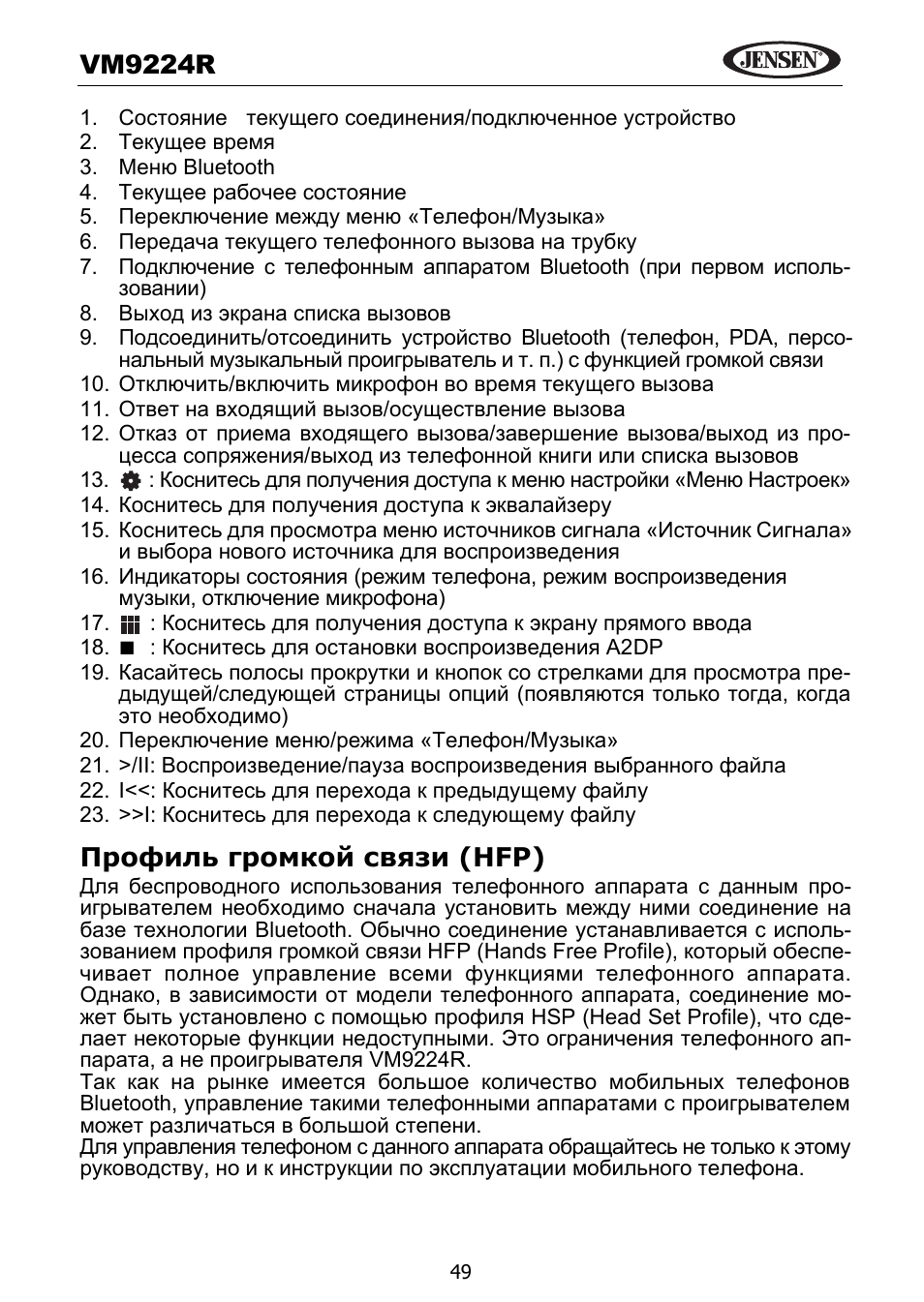 Vm9224 r, Hfp)