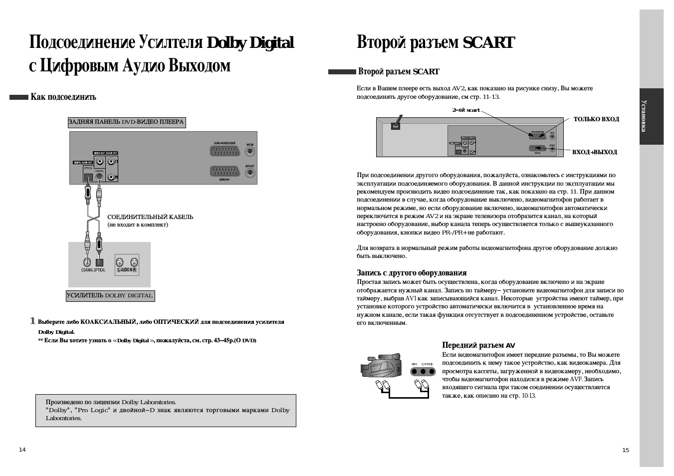 I как подсоединить, Второй разъем scart, I второй разъем scart