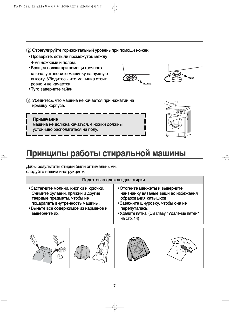 Принципы работы стиральной машины