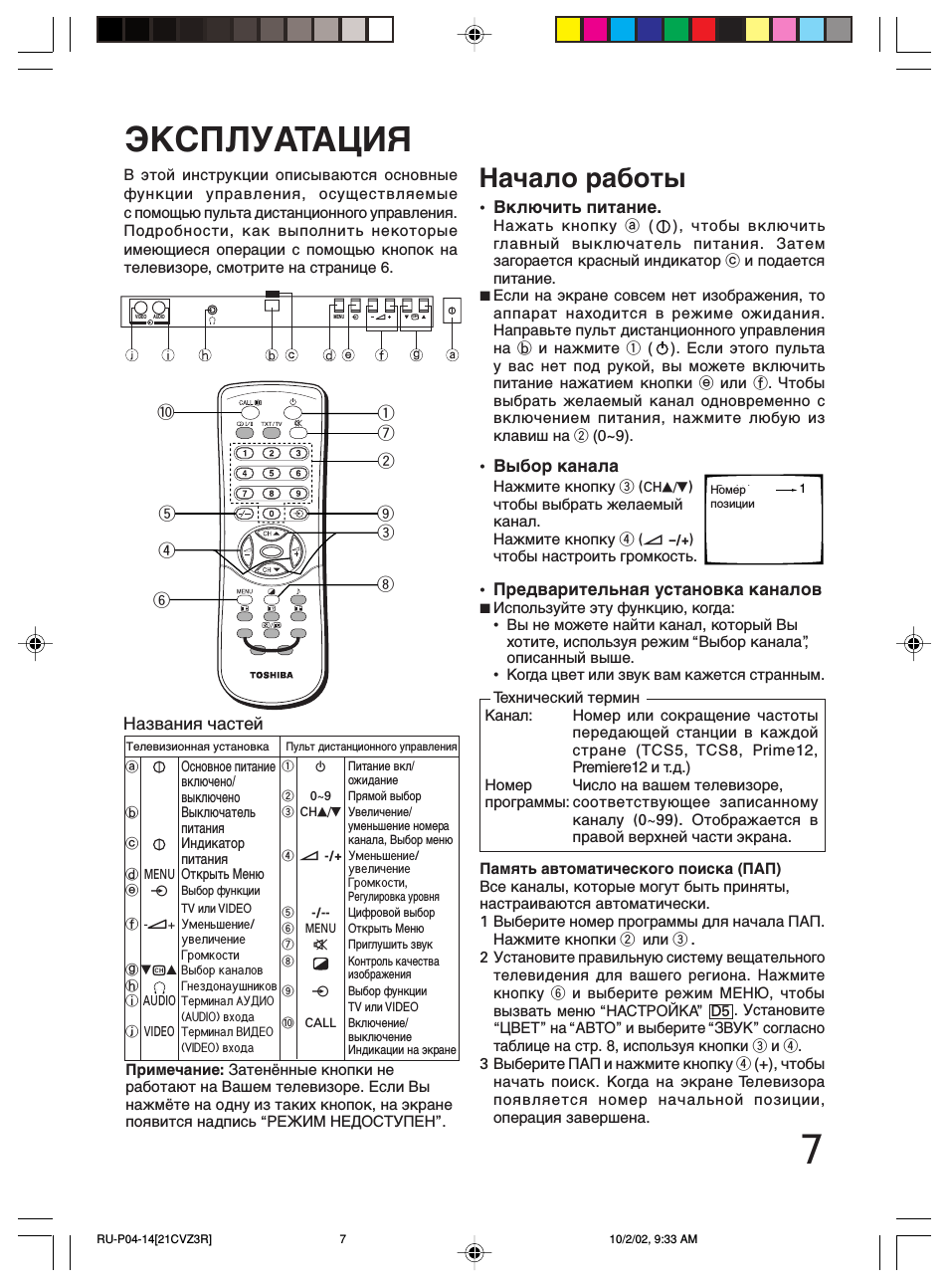 Эkcплуataция, Начало pаботы