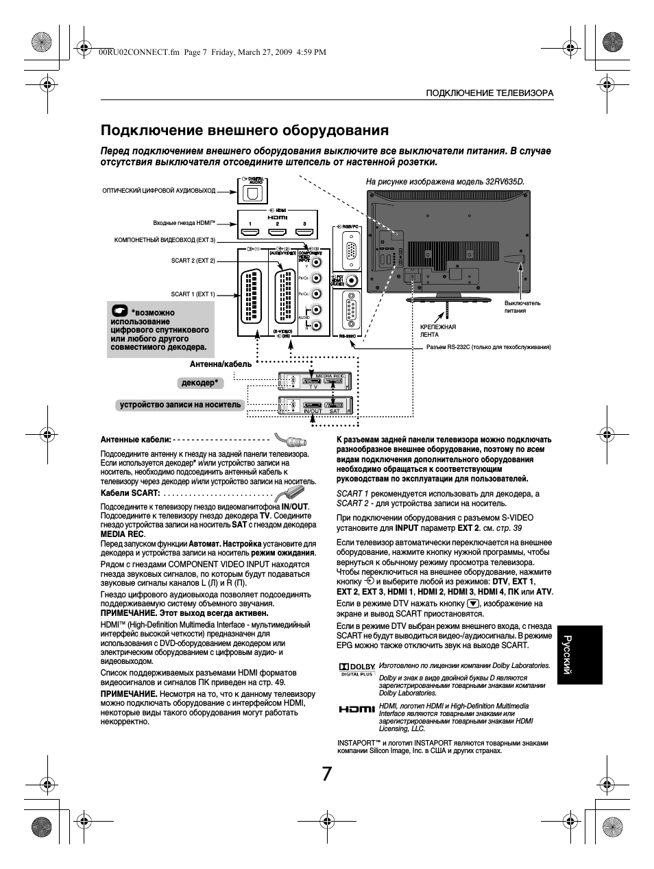 Подключение внешнего оборудования
