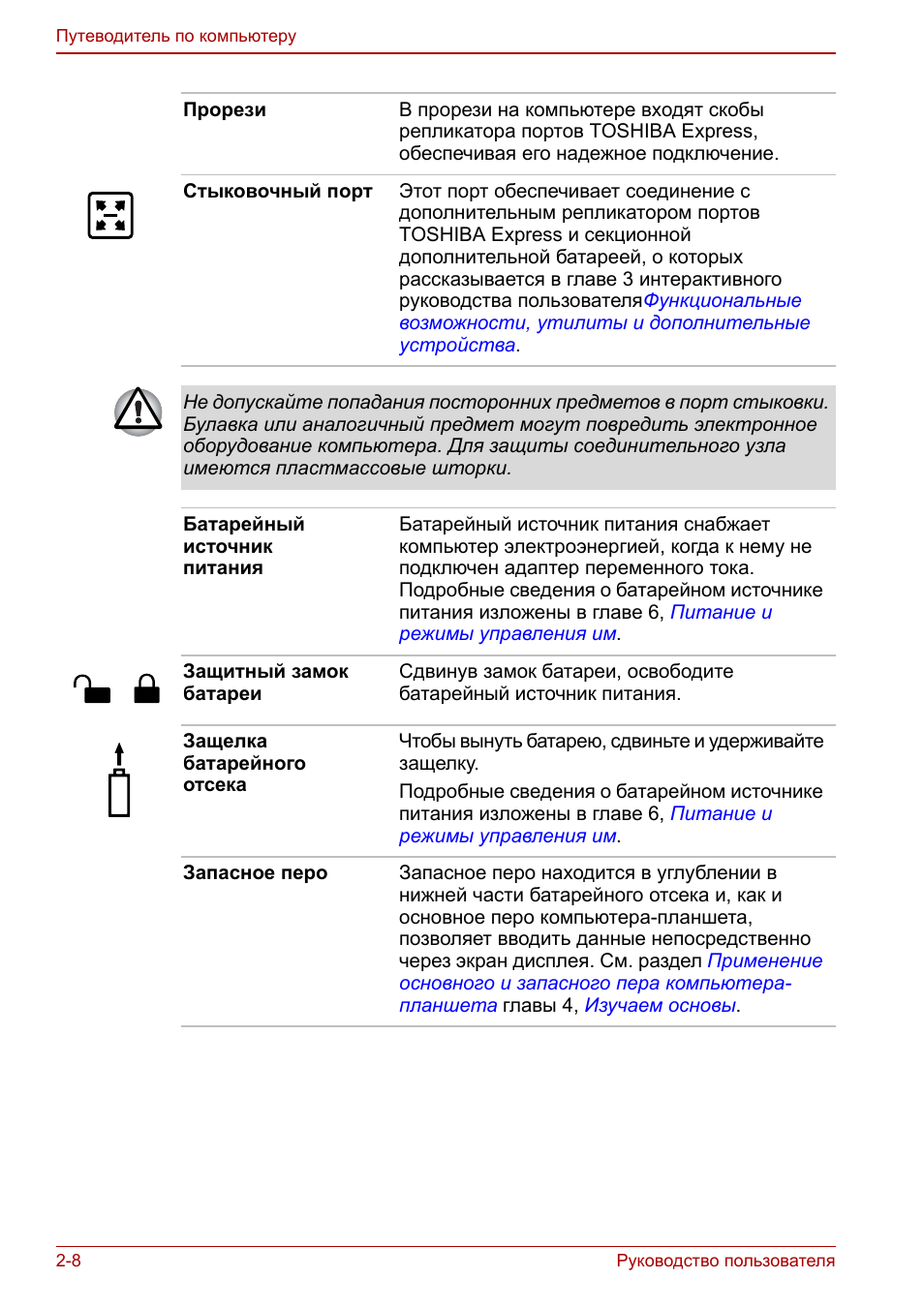  Руководство пользователя Путеводитель по компьютеру Прорези...